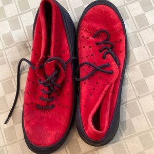 ARCHE Red Nubuck Leather Sneakers